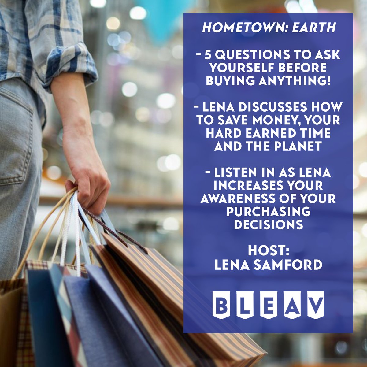 BleavNetwork's tweet photo. Save money AND the planet? Sign us up! Join @LenaSamford on the latest Hometown: Earth podcast as she shares her tips 🌍: https://t.co/eCn0ZjaHRW https://t.co/dCCZ1hcfVs