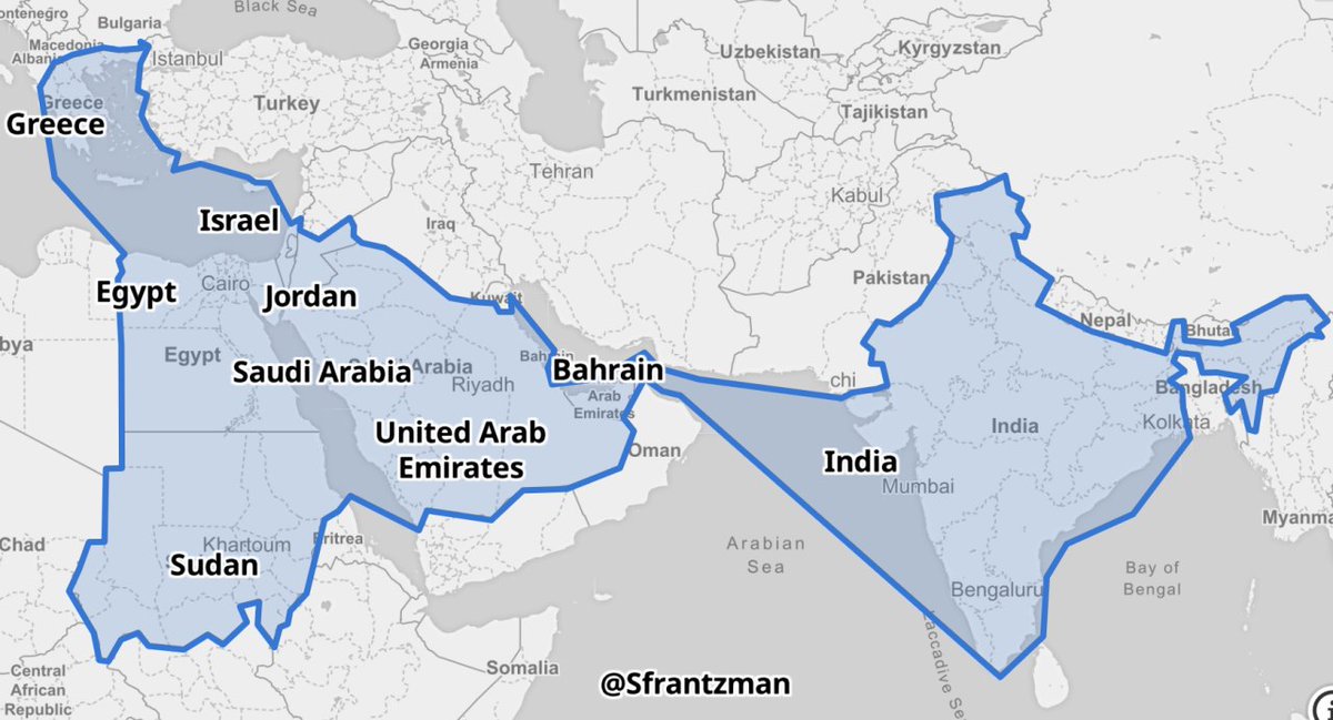 pejournal2020's tweet photo. A Map representing the geopolitical & geoeconomic area of the #Arab_Israeli alliance in the #MiddleEast https://t.co/kUFliFBIh9
