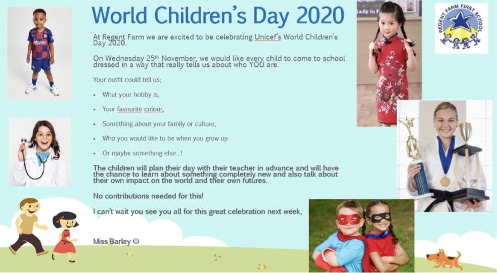 Can’t wait to see all of your outfits tomorrow for World Children’s Day! We’d love everyone to dress in a way that tells us a little more about them. The children themselves have planned some wonderful activities to celebrate the day! Thanks for your support 😊 https://t.co/BeSqa3QN9H