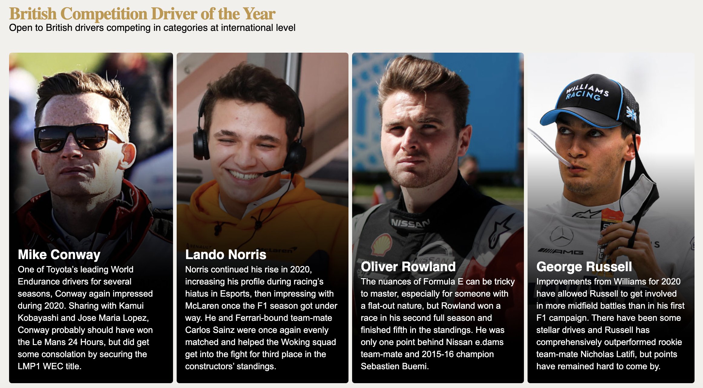 Norris named Autosport's British Competition Driver of the Year