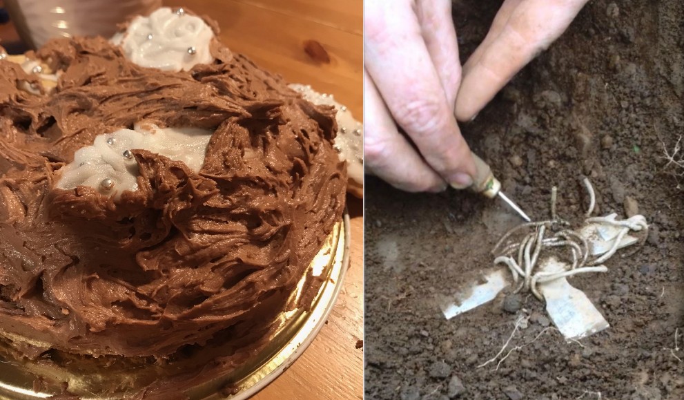 Sweet-toothed archaeologists will want to dig into this chocolatey recreation of the discovery of the Galloway Hoard (shown here in vanilla biscuit form )  #MuseumBakeOff