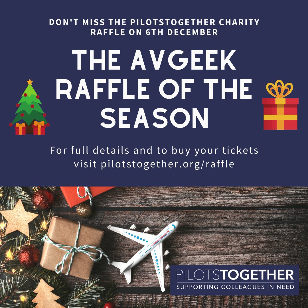 PilotsTogether's tweet photo. Hey, #AvGeeks, the #AvGeek raffle of the season has gone live! Want to make a difference for those in need? Check out the #PilotsTogether charity raffle. There are amazing #aviation-related prizes and it is all for a good cause. 🎄

Buy your tickets here! https://t.co/TsR8HrdyG8 https://t.co/FCenFnmXmM