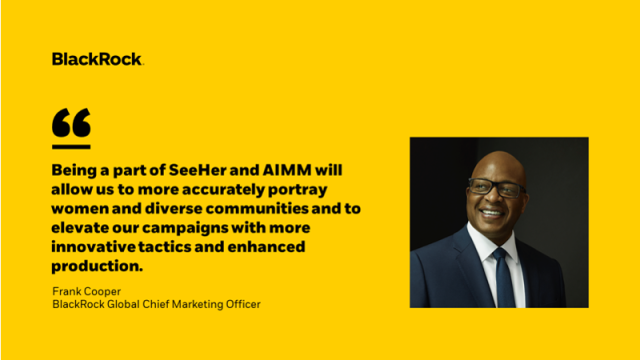 Graciela_B's tweet photo. BlackRock is committed to advancing racial equity and inclusion within the broader industry and communities we operate in. I’m excited to share that BlackRock has joined SeeHer and AIMM as the first asset manager to join both organizations in the U.S. #OneBlackRock https://t.co/CIl4TdehKg