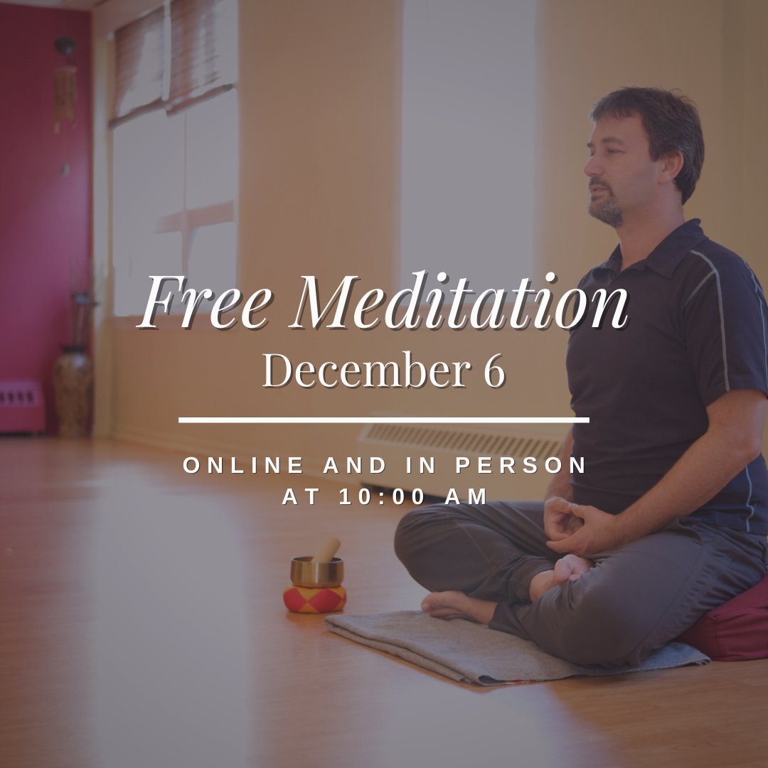 TAYS_YOGA's tweet photo. Mark your calendars! 

Join Mike through Zoom or in person for a Free Meditation on December 6 at 10:00 am.

You can register through our website: https://t.co/KG8nzerbxK

#meditation #freemeditation #yogapractice #yoga #intention https://t.co/CxVTAATRAK