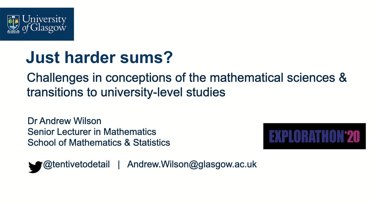 mathsinside's tweet photo. "My final thought is that highly able pupils only achieve if they are given opportunity, if they are nurtured and supported", closing remarks @tentivetodetail @UofGMaths_Stats #HighlyAbleMathsMinds #MathsInside #TeamUofG #UofGSNAP @TILEnetwork
@Eavanmac @tanzania8 https://t.co/2puAjYvNQZ