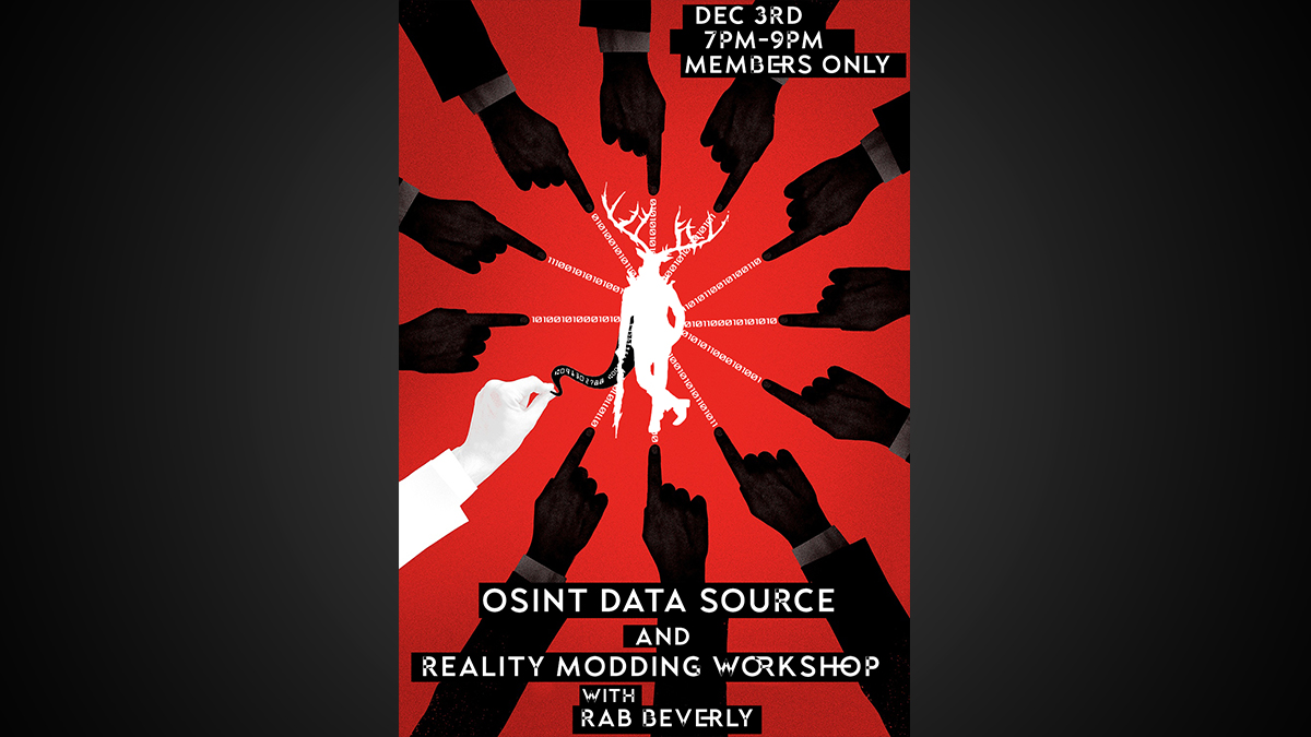 After you awaken from your turkey coma and after you stop looking at your shopping spree depleted bank accounts, join @robertbeverly 12/3 at 7pm for "OSINT DATA SOURCE AND REALITY MODDING"

Details:
theundercroft.net/programming/os…

#Intel #CyberSecurity #infosec #OSINT #Hacking #Tampa
