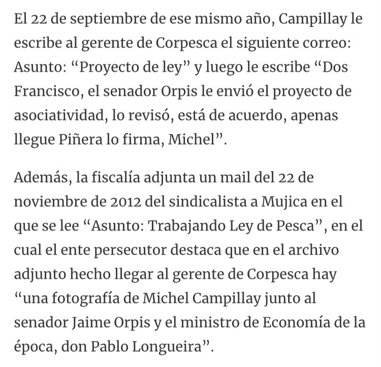 cgajardop's tweet photo. Las pesqueras financiaron campañas políticas y existe evidencia de la influencia en el Senador Orpis y otros sobre la manera de legislar la ley de pesca. Más allá del contenido de la ley me parece que una  norma forjada así no puede ser ley de la República. https://t.co/TSx8zwcw1H