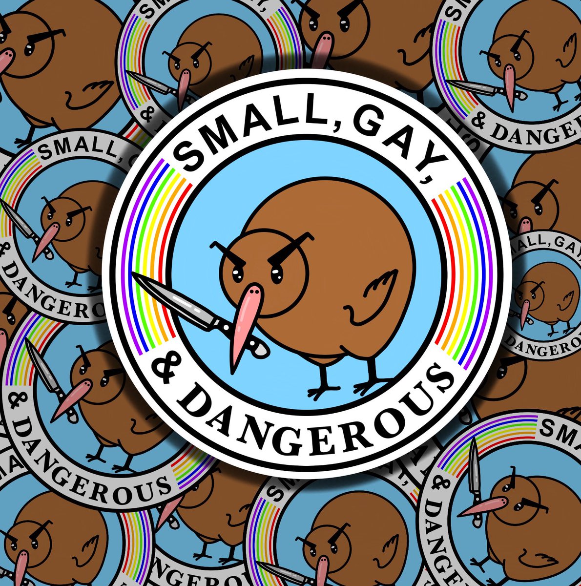 Also added this little guy for preorder as well! It’ll be a 2” sticker available rn for preorder price. Once they arrive the price will go up. 🌈“Small, Gay, & Dangerous” 🔪 jblossomart.com