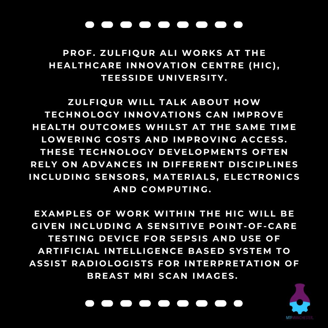 UoMMedTech's tweet photo. Join our MedX online event "Organ on the chip" this Thursday 26th November 2020. We will be joined by Prof. Zulfiqur Ali, who works at the Healthcare Innovation Centre (HIC), Teesside University. 

@Zulf_Ali @UoMMedTech @surgicalMIC https://t.co/zZn8to8RK5