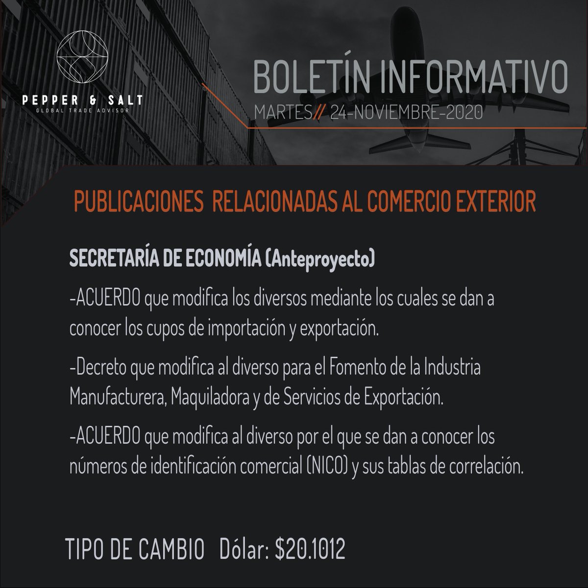 Pepper_and_Salt's tweet photo. 📰Publicaciones Relacionadas al Comercio Exterior
💵 $20.1012

SECRETARÍA DE ECONOMÍA (Anteproyectos)
➡️https://t.co/srtGUQz0Il
➡️https://t.co/momYmc7sV1
➡️https://t.co/ebVKgIr3fT
➡️https://t.co/H7JTGcXphR
➡️https://t.co/MxYtjaTmlg
➡️https://t.co/vvFYYffZAA https://t.co/DgrgMX9Mnd