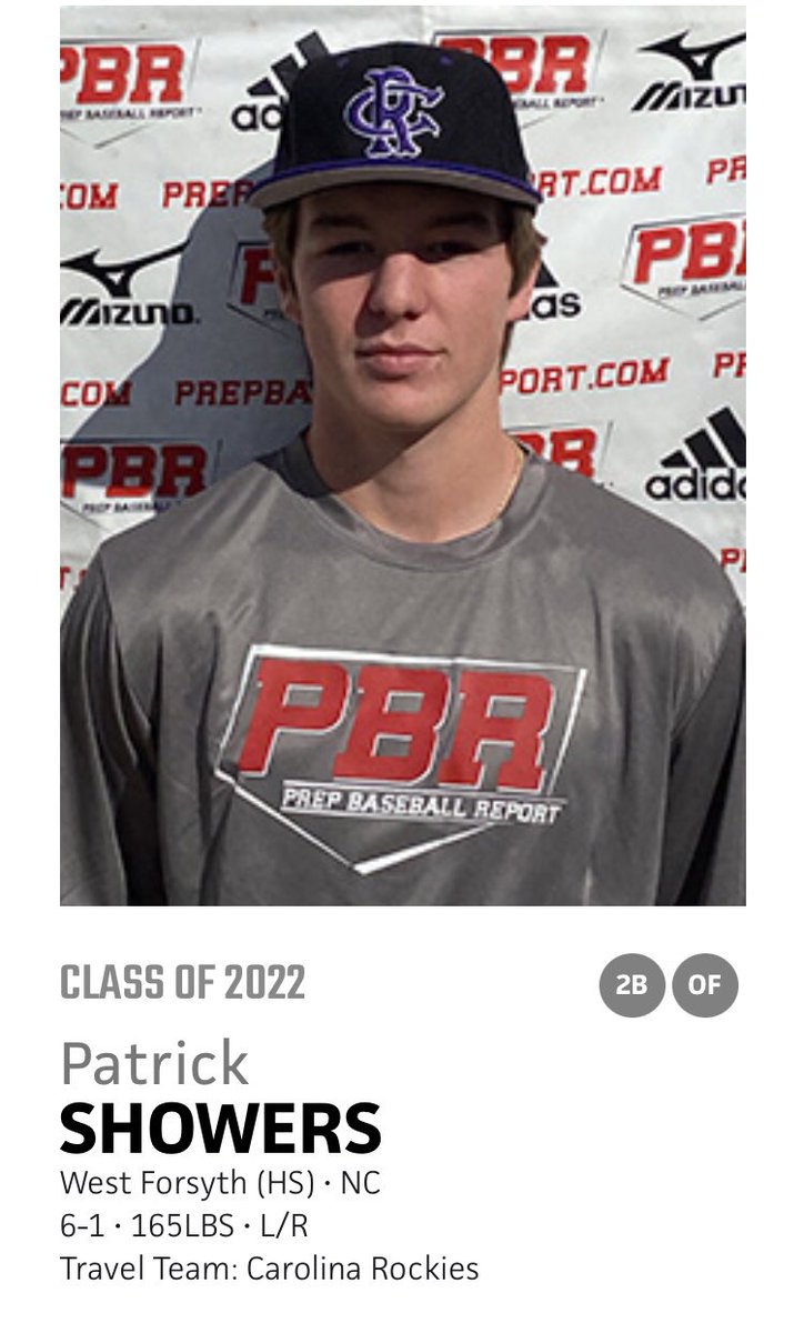 willbell22's tweet photo. @CarolinaRockies 2022 Bell @ShowersPatrick OF/INF/RHP @WFTitanBaseball only continues to grow and improve. Patrick covers the outfield with the best of them and quickly became one of my top two hitters in the lineup with his left handed stick! https://t.co/KpVRw5PPpj