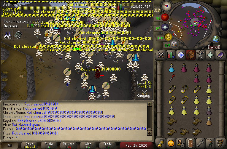 DivineForces's tweet photo. After waiting all day and night for the "Destruction of DF" sequel, we had to mass up and spawn kill RoT for an hour to see if that would help speed things along, but instead, they just got cleared LMFAO 😂 😂 https://t.co/wES4dEN8G9
