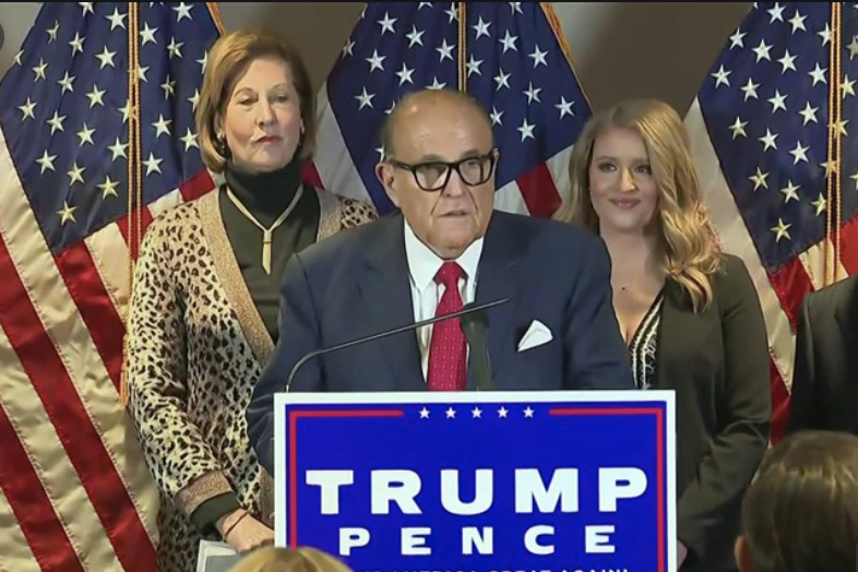 Another step he took, was to get rid of expensive Law Firms replacing them with cheaper options, such as Rudy Giuliani and his infamous legal team. So Giuliani, while pretending to proceed with legal battles, becomes a propaganda machine, requesting money from the base.