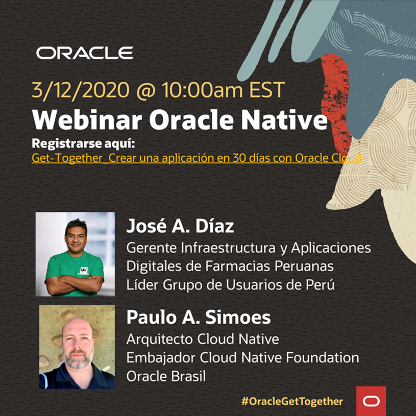 jamdiazdiaz's tweet photo. Estimados, los invito a la charla que organiza Oracle y que tendre el gusto de presentar el 3 de Diciembre junto con mi amigo @pasimoes
Link de registro: https://t.co/L4ofkbS2RN
#oraclecloud #farmaciasperuanas #consultapp https://t.co/6JgU1G1Nlw