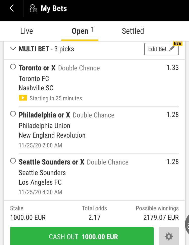 MLS parlay!
I actually think that all three hosts can win their matches but let’s play it a step safer ;)
Toronto - Nashville (1X)
Philadelphia - New England (1X)
Seattle - LA FC (1X) https://t.co/LvCTrLEiJ4