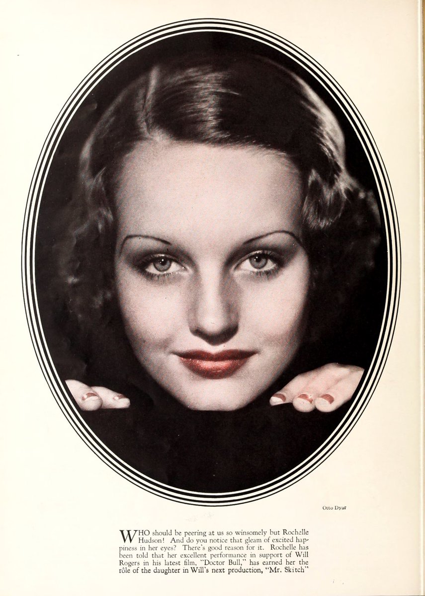 A lovely hand-tinted photo of Rochelle by Dyar for Photoplay, December 1933.