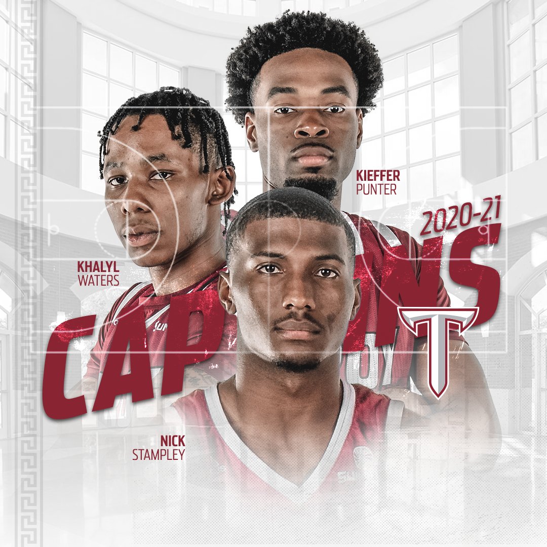 TroyTrojansMBB's tweet photo. 📢📢 𝐈𝐍𝐓𝐑𝐎𝐃𝐔𝐂𝐈𝐍𝐆 𝐘𝐎𝐔𝐑 𝟐𝟎𝟐𝟎-𝟐𝟏 𝐂𝐀𝐏𝐓𝐀𝐈𝐍𝐒 ‼️

Kieffer Punter      𝙓    @kpwizzy_ 
Nick Stampley    𝙓     @nstampley 
Khalyl Waters    𝙓      @Only1Lyl 

#TakeTheStairs | #OneTROY ⚔️ 🏀 https://t.co/cyuluPpbyQ