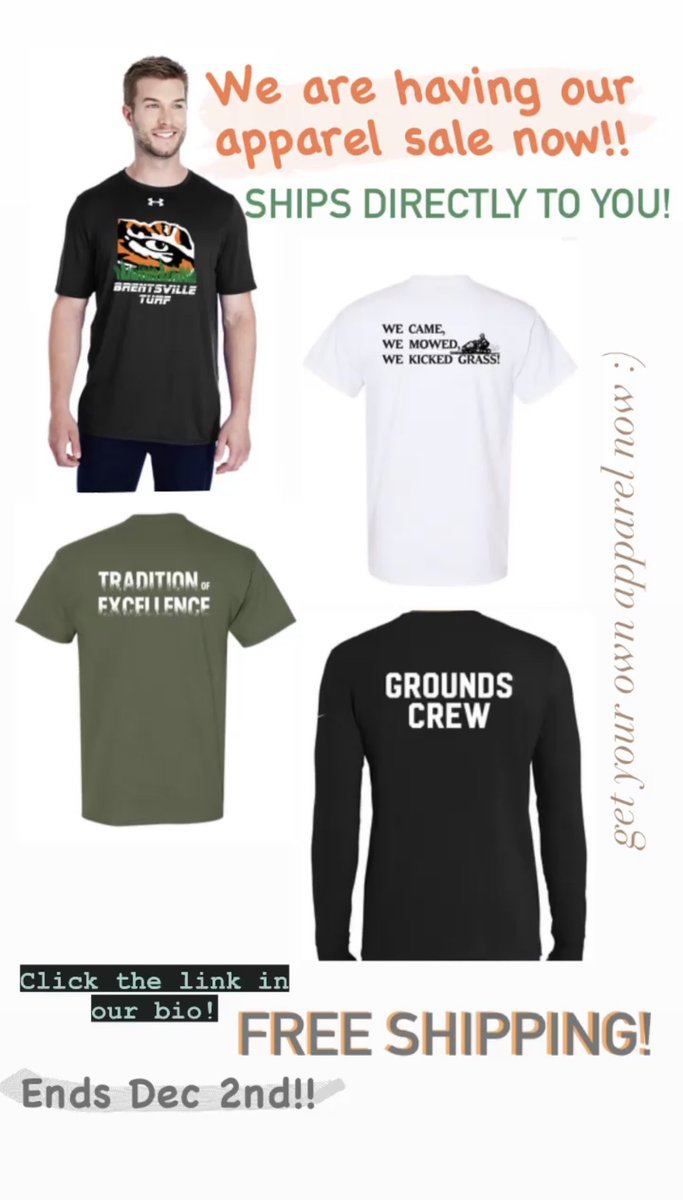 We are excited to announce the start of our apparel sale.Orders ship anywhere in the country! We want to see everyone wearing Brentsville Turf on your fields, landscapes, and courses!Support our program order today crackerjackshack.com/brentsvilletur… <a href="/FieldExperts/">SFMA</a> <a href="/GCSAA/">GCSAA</a> <a href="/PWCSNews/">PWCS</a> <a href="/BDHSNews/">Brentsville District High School</a>