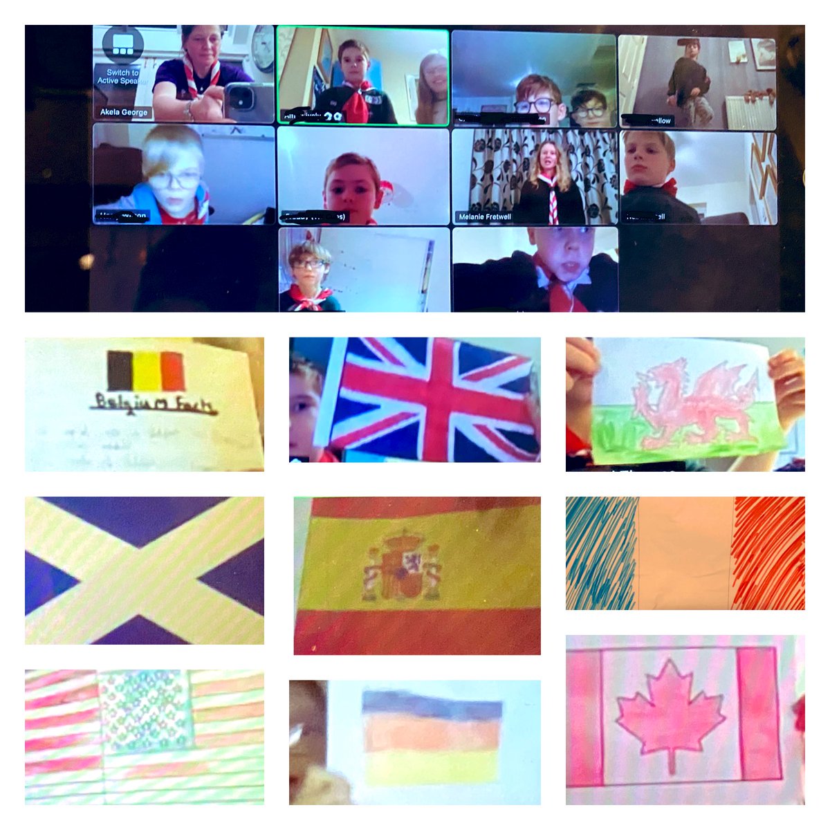 1stWilmslowCubs's tweet image. Cubs researched their favourite flags this evening and created a virtual flag bunting #international #activitybadge #virtualscouting #scouts