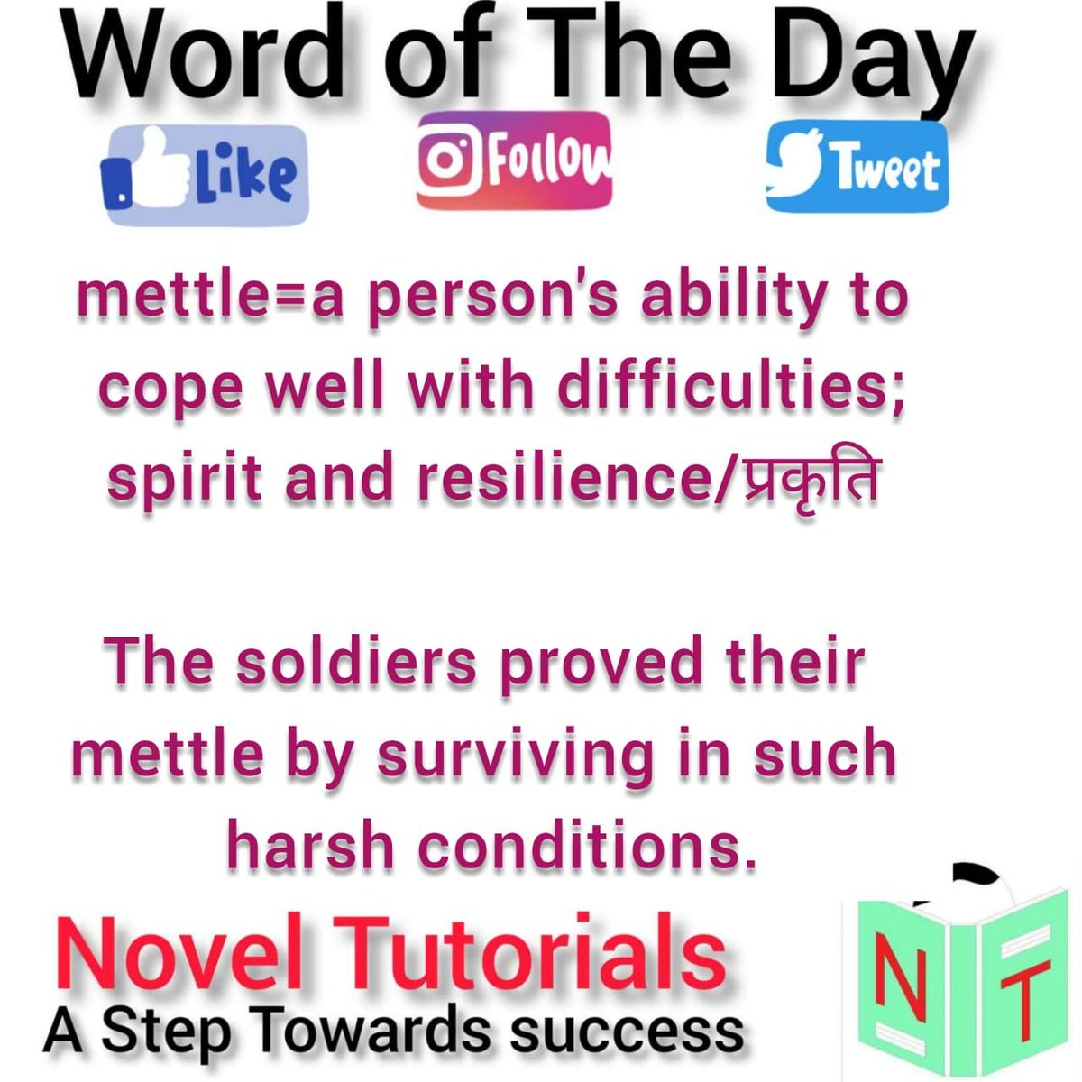 NovelTutorials's tweet image. #newwordeveryday #FunWithLanguage #education #LanguageExpert #dailylearning #knowledge #GoOnline #funfacts #BrainTonic #EasyEnglish #OneWordDaily #meanings #NewWords #synonyms #GeneralEnglish #MagicOfWords #SentenceBuilding #UseNewWords #HindiMeaning #LoveEnglish #StudyEnglish