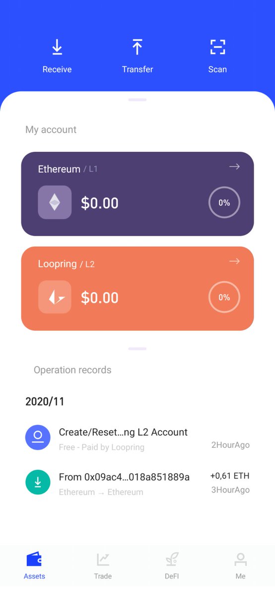 Ringworm1514's tweet photo. @loopringorg Getting a lot of crashes when selecting "Trade" menu item. Also, the .6 Eth I sent aren't in either wallet, yet shows up as received. https://t.co/kUxgIzvCXx