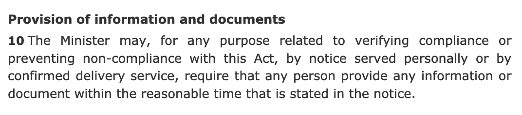 2) Let's look at the legislation, that all parties voted for. That's the origin of the rules and marching orders to officials. Here are some of the relevant sections of C-13: The legislation ALWAYS contemplated the power to ask for additional info/docs to verify eligibility