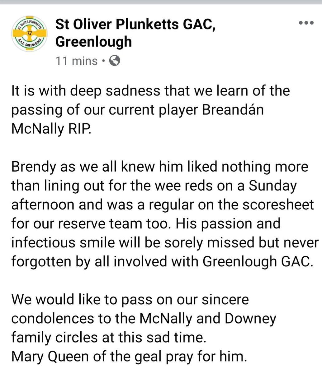 GreenloughGAC's tweet photo. BREANDÁN MCNALLY RIP https://t.co/YumKtHqsfq