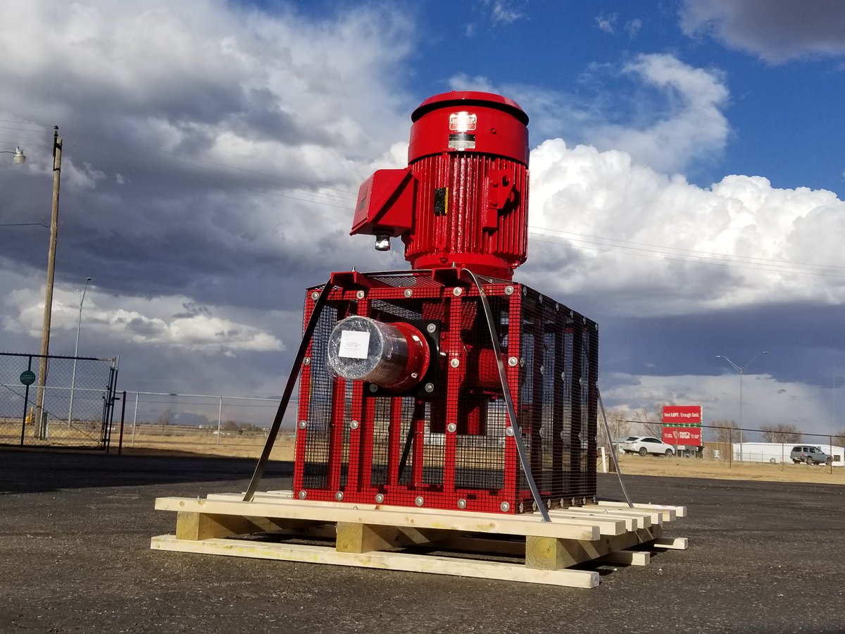 DobbsPumps's tweet photo. This 75 HP 1800 RPM Dobbs Pump shipped out just ahead of the cold front...It is headed west to California!

Wherever you may roam, we hope you stay safe...Happy Thanksgiving from all of us at Dobbs Corporation!
#DobbsPumps #Thanksgiving https://t.co/JzNi5HE2Xr