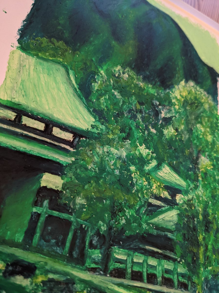 agroagroart's tweet photo. I'm back to #oilpastels for this.

#art #painting #artist #ArtistOnTwitter #oilpastel #green #Huevember https://t.co/MwAmloLaXs