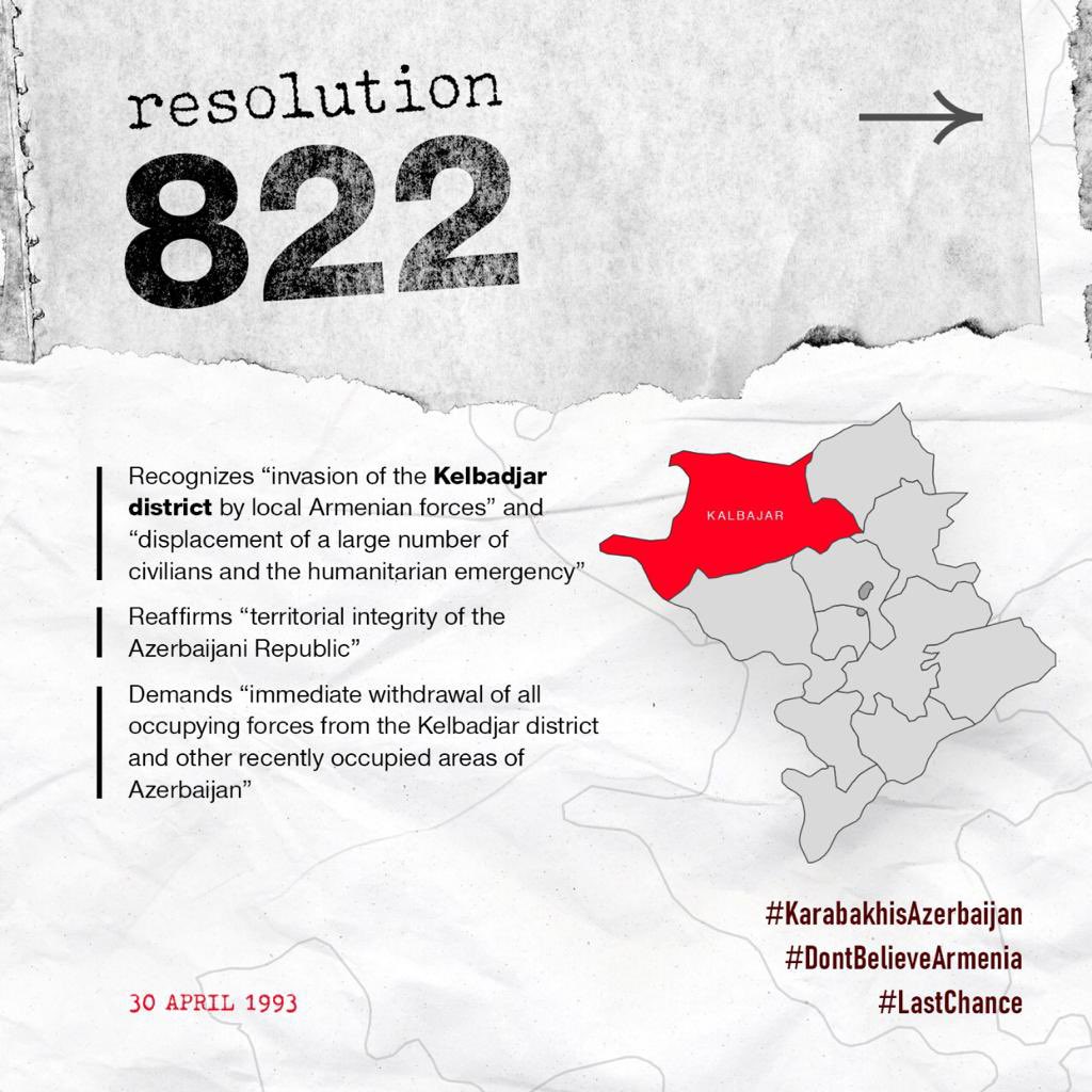 azcanet's tweet photo. BREAKING: After 27 years, #Kalbajar is liberated from the occupation of #Armenia &amp; is back under the control of #Azerbaijan as per @UN SC resolution #822(1993). #Canada’s official position was always supportive of Azerbaijan’s terr.integrity. 🇨🇦🤝🇦🇿@GAC_Corporate @FP_Champagne https://t.co/3tOB3JLHmt