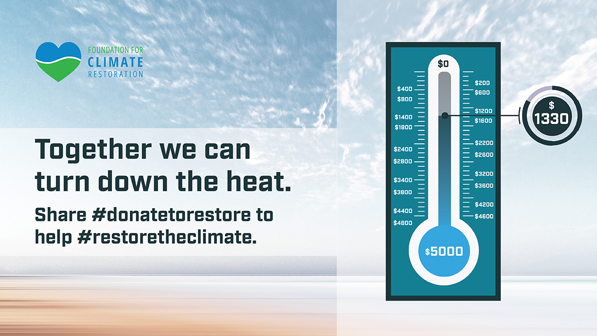 F4CR2050's tweet photo. We've reached $1,330 donations and the final push toward #GivingTuesday is on! Don't forget, by using the hashtags #donatetorestore and #restoretheclimate, a $10 donation goes to F4CR. Let's get posting! 🌍 https://t.co/OdQdiBa4D0
