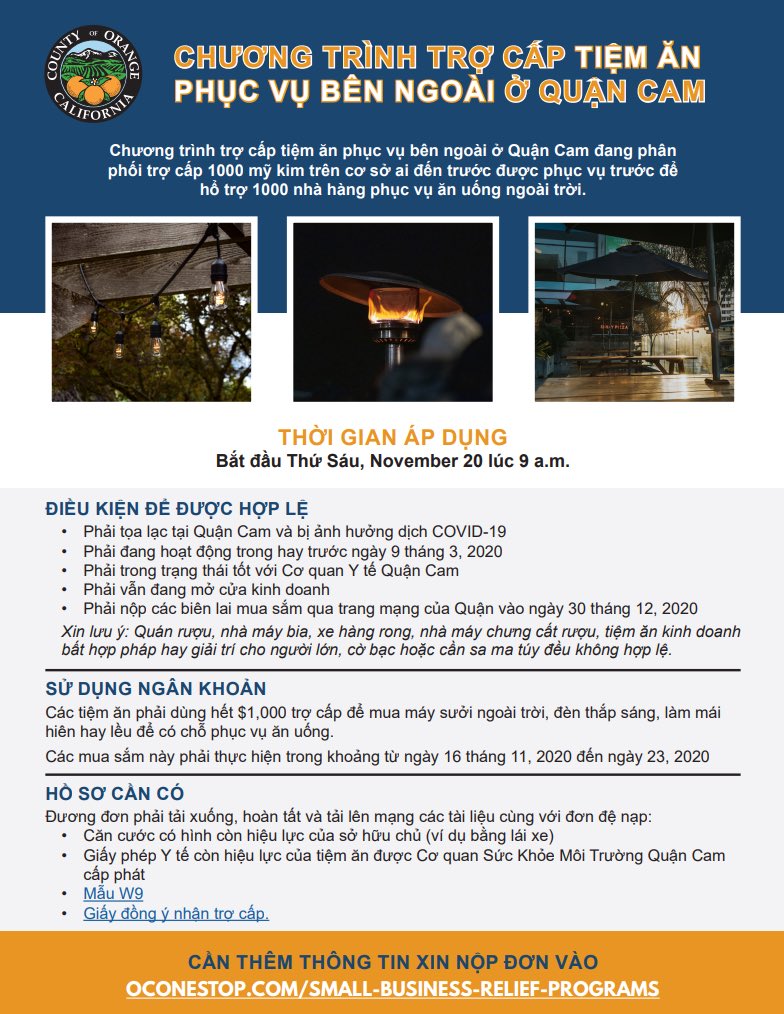 Applications are still being accepted for the #OC Restaurant Outdoor Dining Grant Program. For more information or to apply, visit oconestop.com/small-business…. Applications must be submitted by December 30th. #CA39