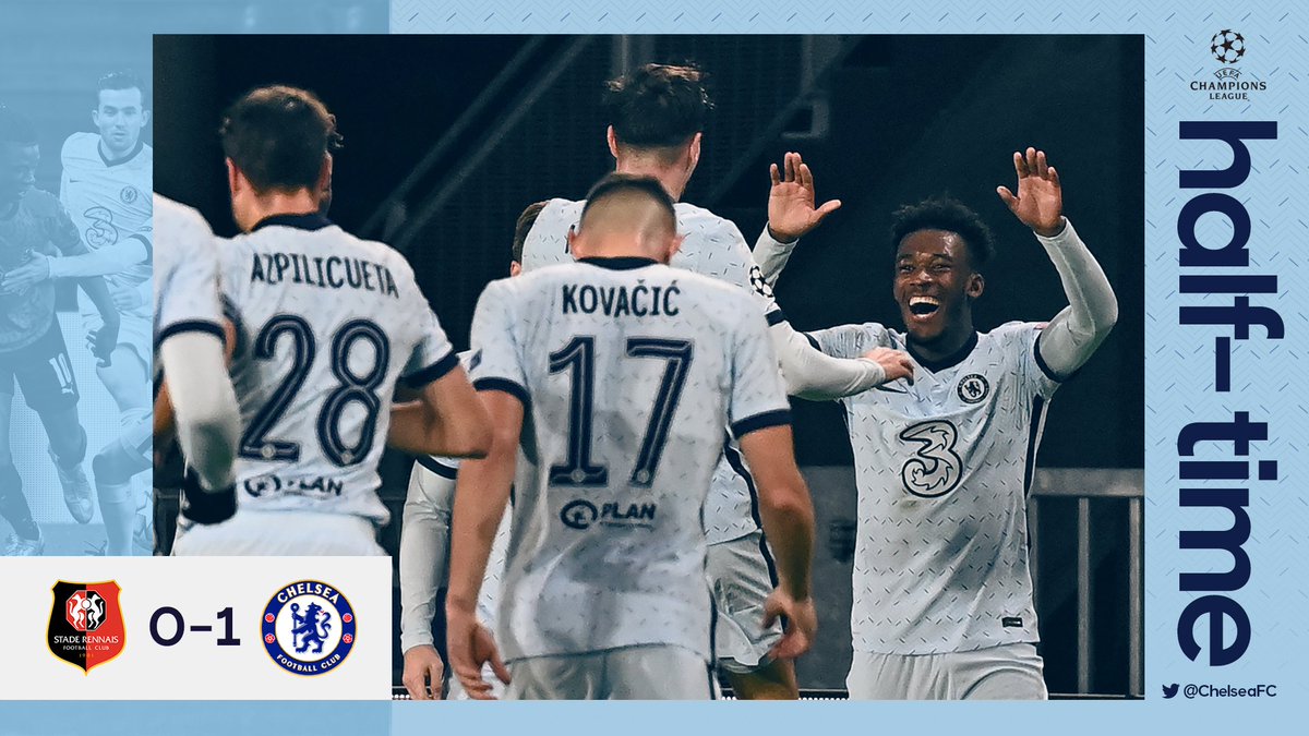 ChelseaFC's tweet photo. We're ahead at half-time! 🙌

#RENCHE https://t.co/K4kj2uS3LM