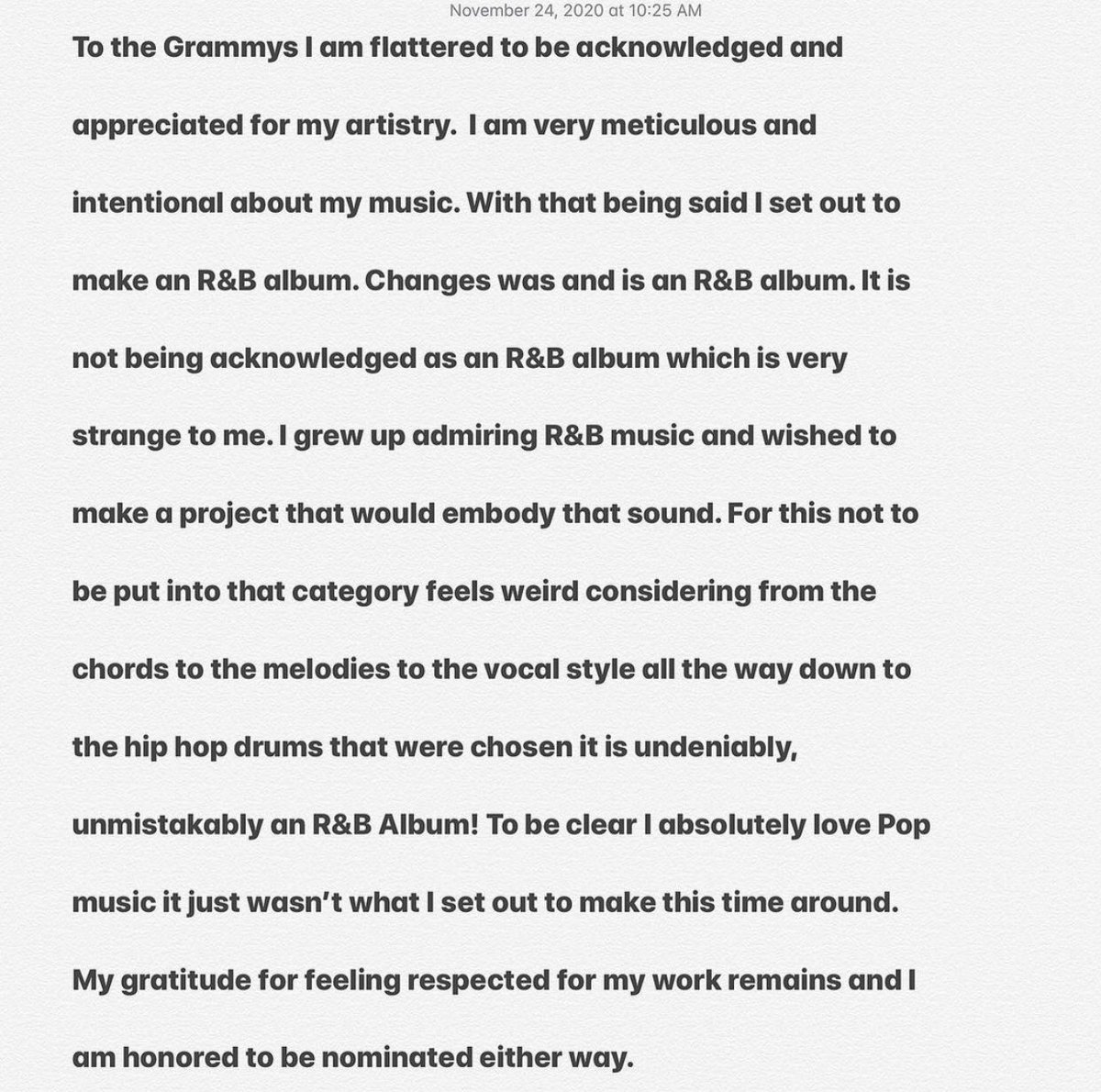 streamJBchile's tweet photo. Justin Bieber vía Instagram “Por favor, no confundan esto con que soy ingrato, estos son solo mis pensamientos, tómalos o déjalos. Gracias a las personas que lucharon para que yo tuviera nominaciones.”

*Traducción en español en la segunda foto* https://t.co/cN7JrxAcGC