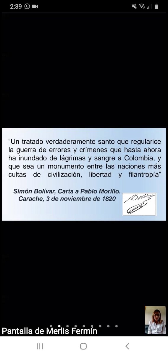 MedozaWullian's tweet photo. En desarrollo Dra Merlis Fermin de la @UPTAragua expone Tratado de Armisticio y Regularización de la Guerra. Un aporte de @arbolve a 200 años de la firma de los Tratados de Trujillo. Con @NicolasMaduro @CTrompiz2 la batalla de las idea es reflexión para la acción! https://t.co/z9OYSBvLuF