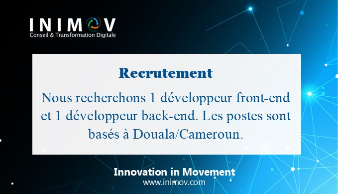 InimovSas's tweet photo. [#Recrutement] Nous sommes à la recherche de deux développeurs expérimentés :

- Développeur front-end
* Au moins 3 années d'expérience
* Compétences techniques : HTML, CSS, JS (Angular, React ou Vue)
* Expérience dans le Design UX ou UI côté Web et App https://t.co/MtuMRwqkfd