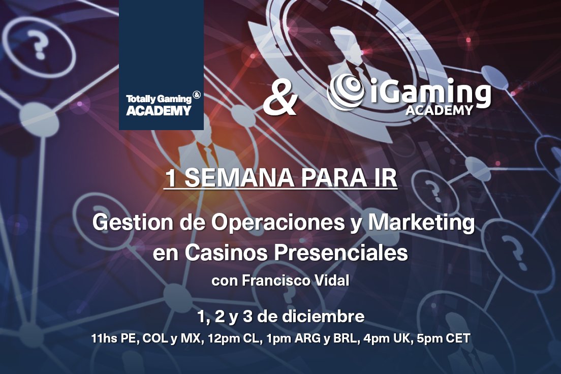 ¡No olvide nuestro curso la semana que viene!

Reserve su lugar ahoy: registration.gesevent.com/survey/3ds2dkf…

#gamingindustry #casinos #casinomarketing