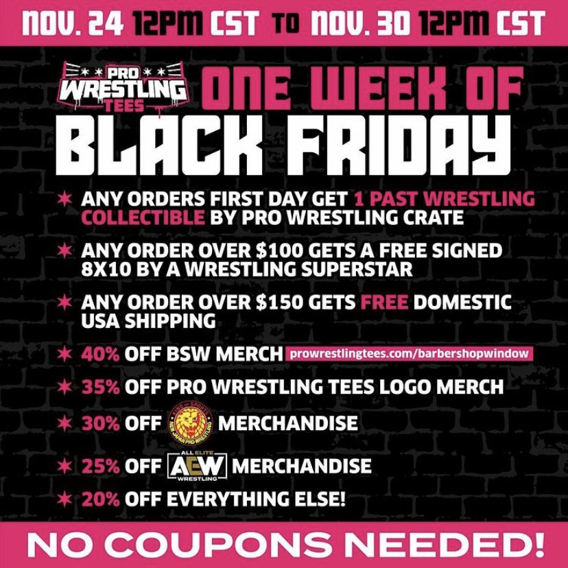 MikyMambo's tweet photo. One week of Black Friday sales begins today!! Just visit https://t.co/sACLkn76J0
#ElRef #ElRef123 #ElRefNation #ProWrestlingTees #Wrestling #ProWrestling https://t.co/3sHhurZUdQ