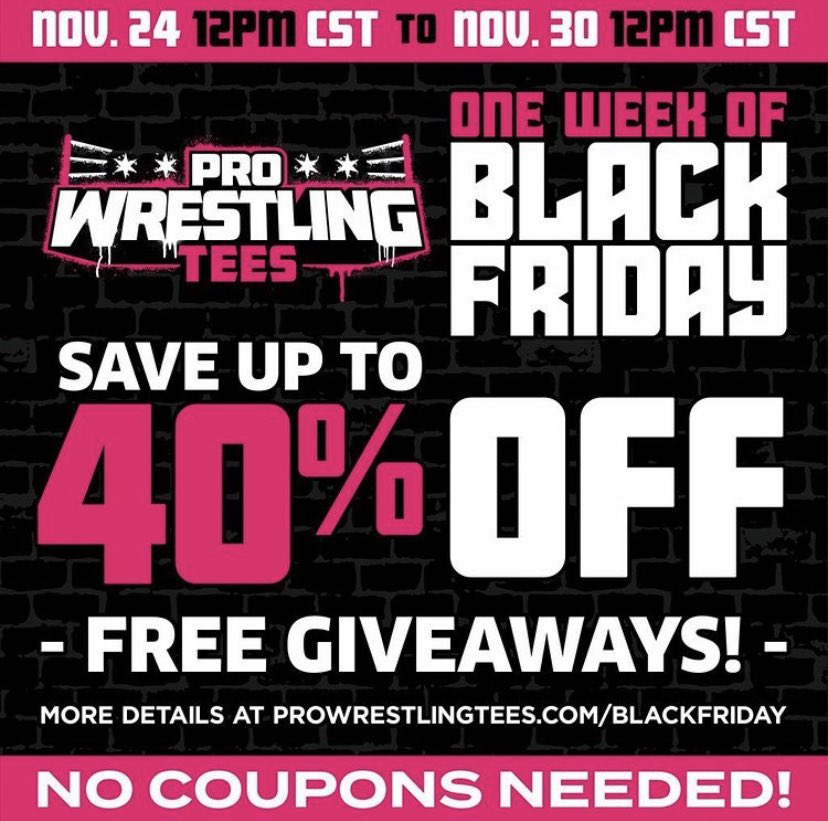 MikyMambo's tweet photo. One week of Black Friday sales begins today!! Just visit https://t.co/sACLkn76J0
#ElRef #ElRef123 #ElRefNation #ProWrestlingTees #Wrestling #ProWrestling https://t.co/3sHhurZUdQ