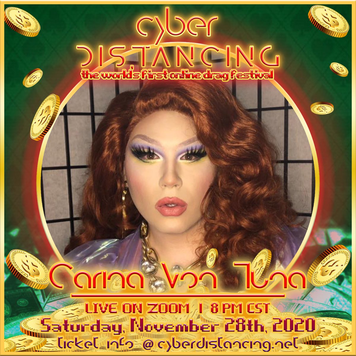 cyberdistancing's tweet photo. 🎰Feelin LUCKY🎰 Go all in with us for CD777: JACKPOT! #drag #online  #virtual #show #Entertainment https://t.co/uxB1tB80Fl