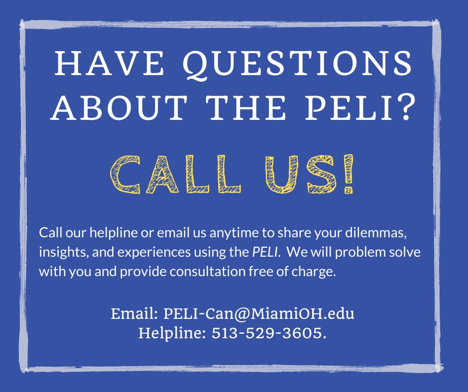 PrefBasedLiving's tweet photo. Be sure to reach out to our team with any questions, comments, or experiences you have! We love to hear all the feedback we can. Email us here PELI-Can@MiamiOH.edu or call our helpline at 513-529-3605! #PBL #preferencebasedcare #PELI https://t.co/ku1KRPlZ3Q
