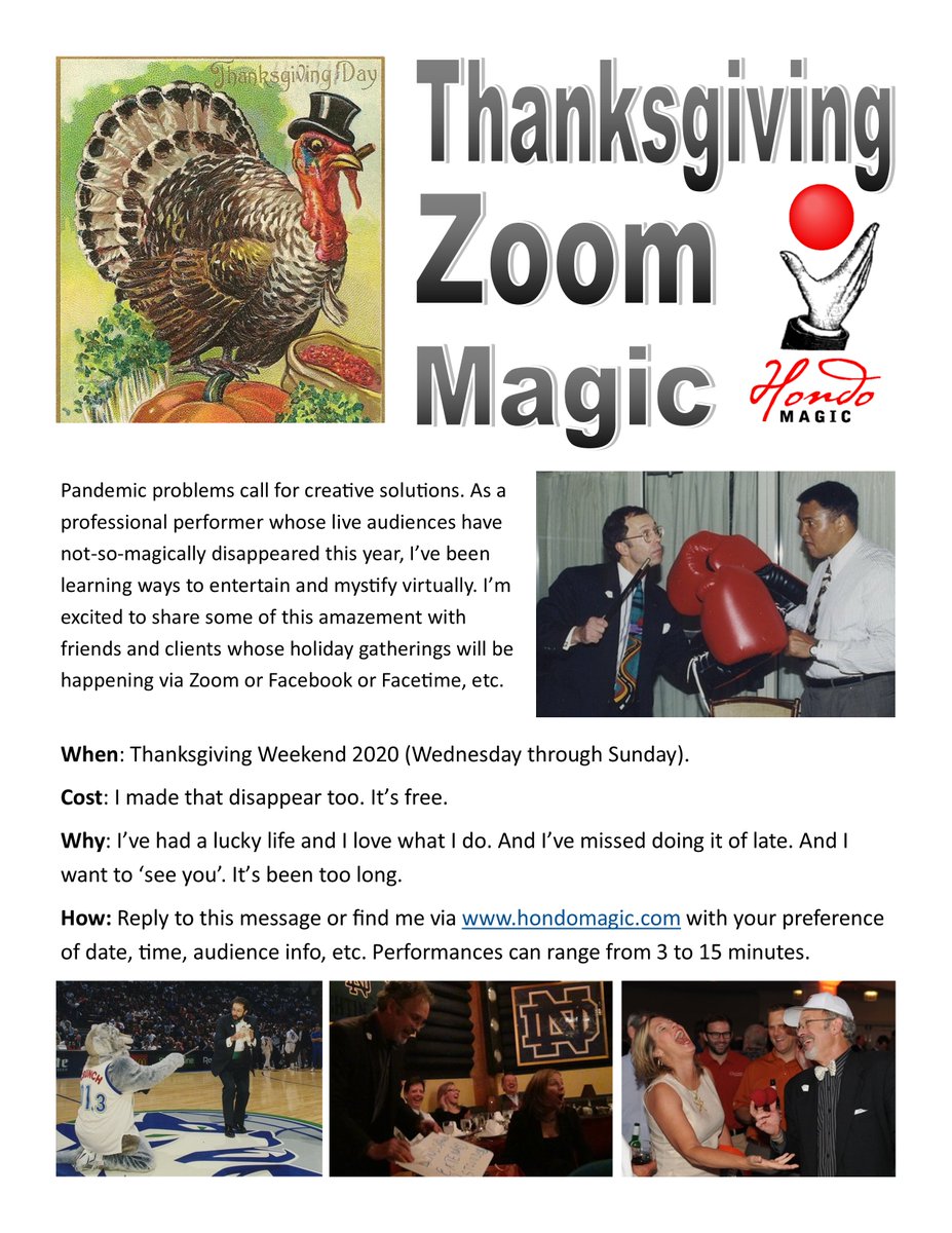 hondomagic's tweet image. Holiday Magic from my Home to Yours. Check it out. #thanksgiving #covidmagic #virtualmagic