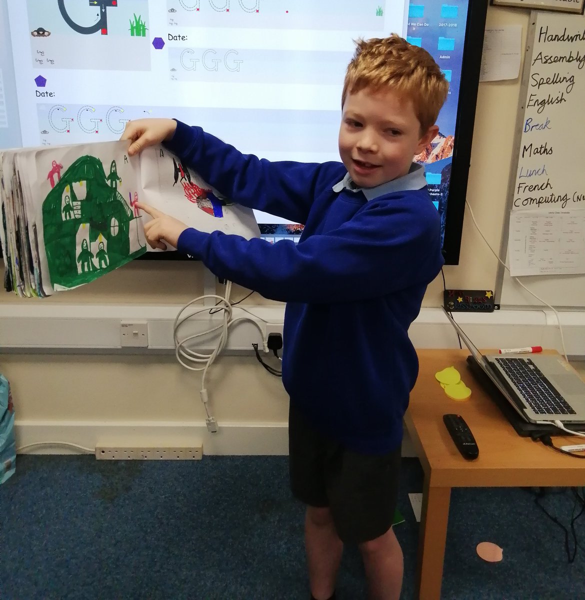 TarvinPrimary's tweet photo. Lewis class were treated to a collection of fabulous drawings during this young man's class assembly today! #TarvinclassassembliesY3 #speakingandlistening #creativeskills https://t.co/61FND8HCpa
