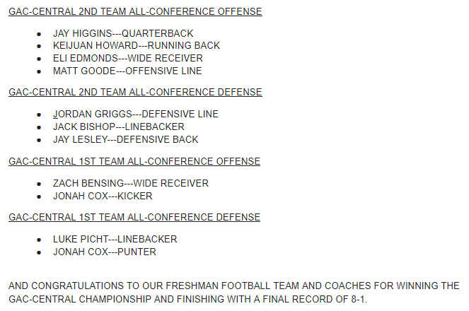 FZS_Football's tweet photo. Congratulations to the following Varsity Football Players who earned All-Conference Honors this Season: https://t.co/qX8tEcRGIj