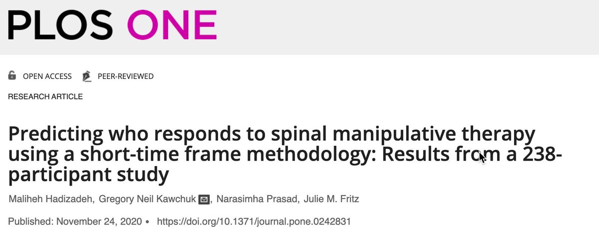 GNK1's tweet image. Our newest paper from led by @MalihehHB in collaboration with @jfritzPT. The 8 variable model presented here was able to predict SMT response with a sensitivity of 72.2% a specificity of 84.2%, and an overall classification accuracy of 81.5%. journals.plos.org/plosone/articl…