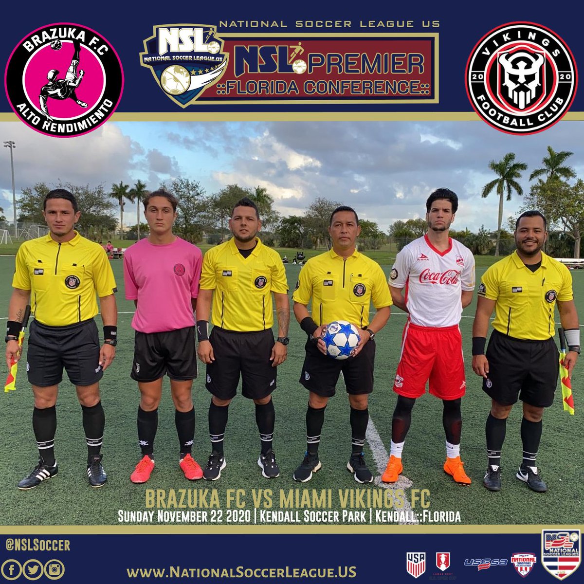 NationalSoccerLeague US (@nslsoccerleague) on Twitter photo NSL News
National Soccer League US
NSL Florida Conference
NSL 2020-2021 Season
::HIGHLIGHTS::
::Sunday Soccer::
Sun Nov 22 2020
Kick 4:30PM
Kendal Soccer Park
::Final Score::
BRAZUKA FC ::4:: MIAMI VIKINGS FC ::3::
<a href="/NSLSoccerLeague/">NationalSoccerLeague US</a>
<a href="/miamivikingsfc/">Miamivikingsfc</a>
<a href="/brazukaaltoren1/">brazukaf.c</a>
#NSLSoccer NSL News
National Soccer League US
NSL Florida Conference
NSL 2020-2021 Season
::HIGHLIGHTS::
::Sunday Soccer::
Sun Nov 22 2020
Kick 4:30PM
Kendal Soccer Park
::Final Score::
BRAZUKA FC ::4:: MIAMI VIKINGS FC ::3::
<a href="/NSLSoccerLeague/">NationalSoccerLeague US</a>
<a href="/miamivikingsfc/">Miamivikingsfc</a>
<a href="/brazukaaltoren1/">brazukaf.c</a>
#NSLSoccer