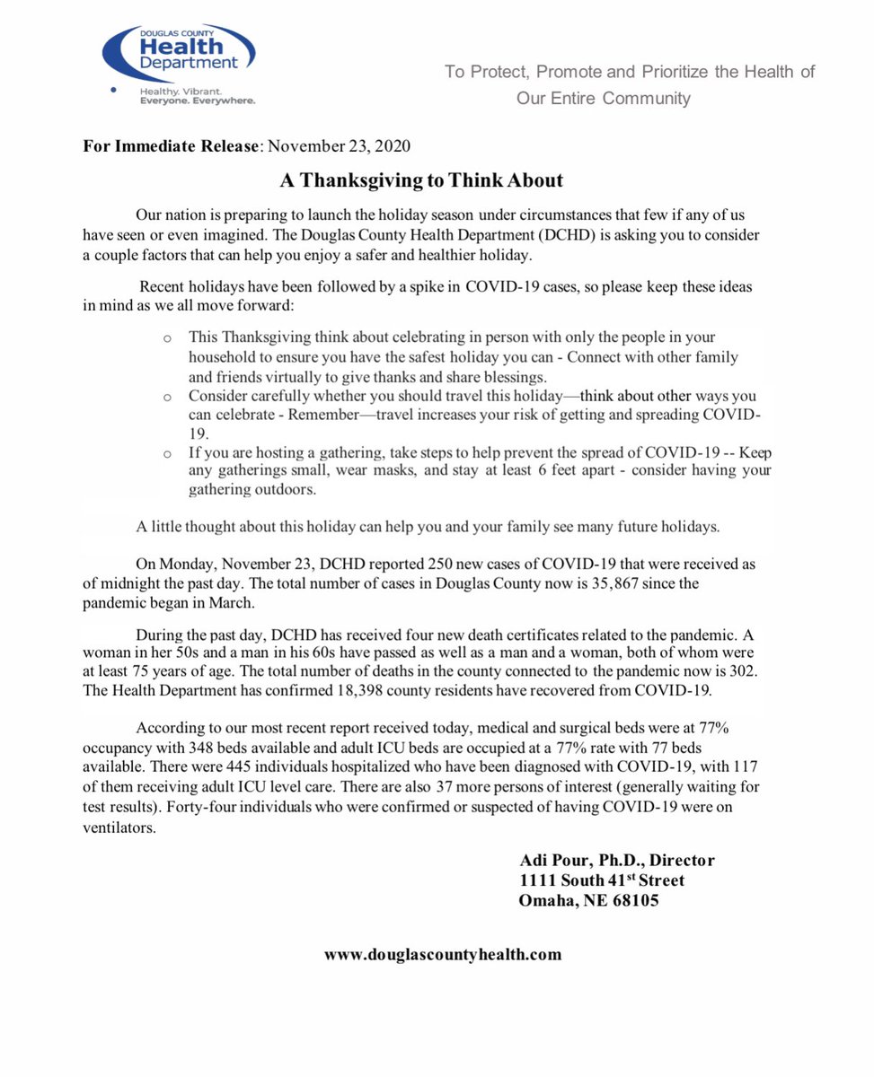 omaha_scanner's tweet photo. Below are the press releases from 
@HealthDouglasCo that we missed posting. 
On 11/21 @HealthDouglasCo announced 598 new cases and three new deaths. 
On 11/22, 370 new cases and no new deaths. 
On 11/23, 240 new cases and four new deaths. 
#Coronaha | #NECOVID19 https://t.co/Z6dYIXaGTe