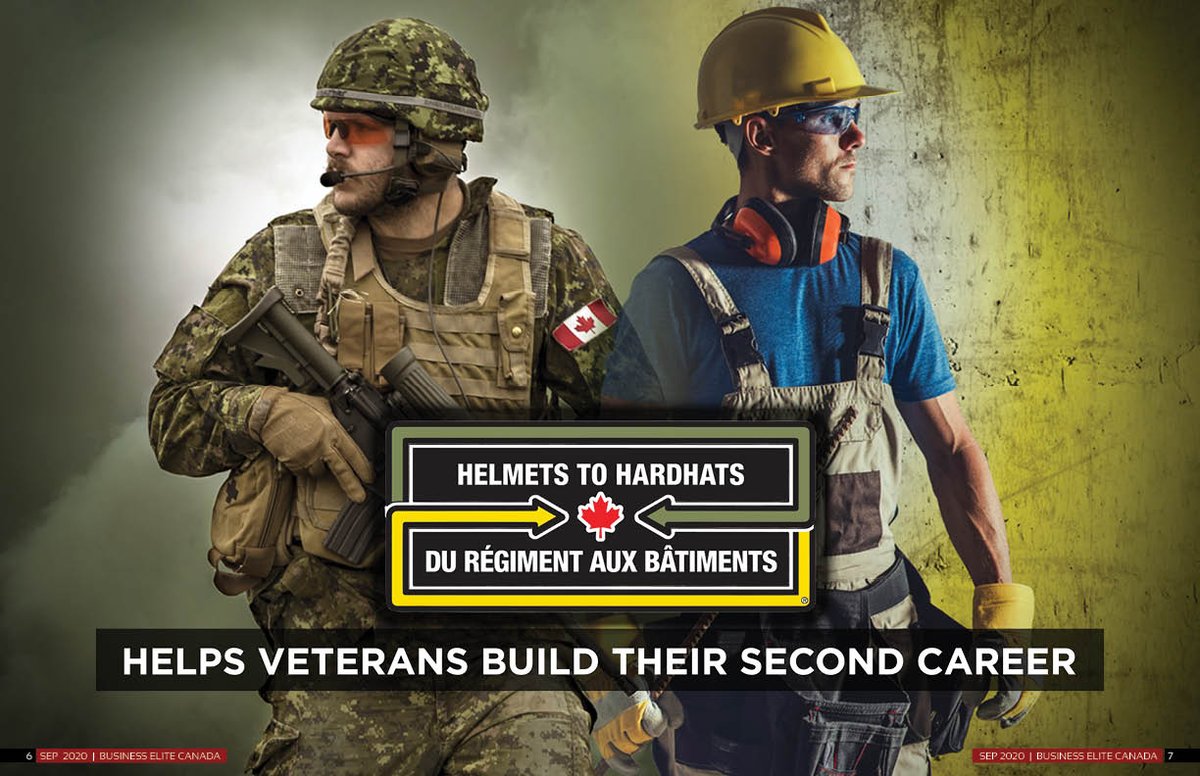 .@H2HCanada Helps Veterans Build Their Second Career. 
businesselitecanada.com/canadian-busin… #Veterans #skilledtrade #unions #HelmetstoHardhats

“I just find it very, very rewarding to be able to help these veterans when they decide they’re going to transition.” - Joe Maloney, Founder & ED