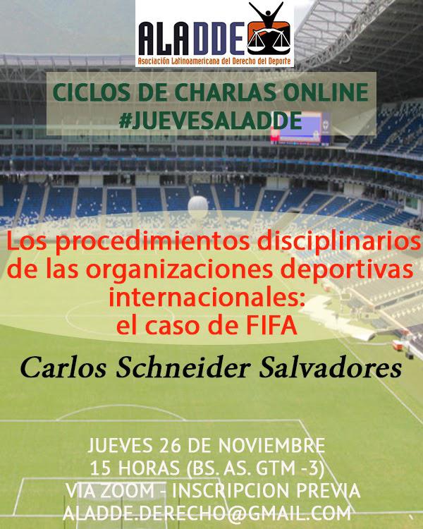 Próximo Jueves otra charla imperdible en <a href="/aladdeoficial/">Aladdeoficial</a> Evento Gratuito!!! Inscribite!!! <a href="/afa/">AFA</a> @CiafaFifa <a href="/FIFAcom/">FIFA</a> <a href="/TAD_oficial/">Tribunal Arbitral del Deporte</a> #DerechoDeportivo #SportsLaw #JuevesALADDE