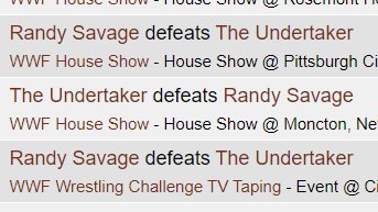 So, here's some dumb wrestling facts: The Undertaker and Randy Savage only faced each other 1-on-1 three times. None of those matches ever aired on TV, either. All three of those times, Savage was a substitute for Ultimate Warrior, who had grown incredibly flaky by Summer 91.
